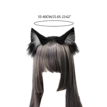 Lolita Katzenohren Haarreif aus Kunstfell für Cosplay und Partys 11 Lolita Faux Fur Cat Ear Headband Anime Costume Plush Hair Hoop for Music Festival Halloween Carnival Party Cosplay Photo Props 6