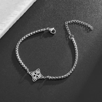 Stainless Steel Witch Knot Bracelet Fashion Women's Vintage Charm Irish Lucky Amulet Jewelry Gift 5