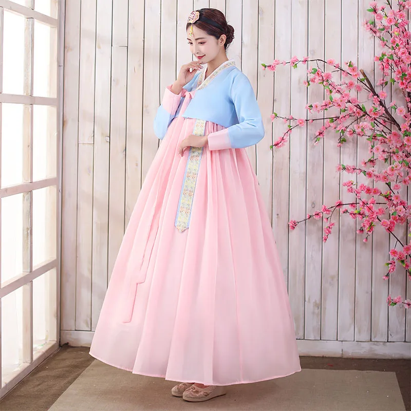 Traditionelle Hofkleidung für Minderheiten Koreanischer Volkstanz Hanbok Hochzeit Cosplay Bühne 3 Traditional Court Dress Minority Clothing Korean Folk Dance for Show Asian Dress Women Elegant Hanbok Wedding Cosplay for Stage 3