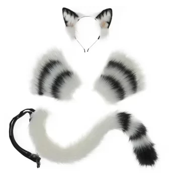 NEW Handmade Animal Ears Headband Plush Cat Ear and Tail Paws Gloves Set Props Accessories for Girls Lolita Anime Party Costume 4