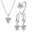 925 Sterling Silver Jewelry Sets For Women Heart Zircon Ring Earrings Necklace Wedding Bridal Elegant Christmas 7