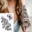 Sexy Flower Temporary Tattoos For Women Body Art Painting Arm Legs Tattoos Sticker Realistic Fake Black Rose Waterproof Tattoos 43