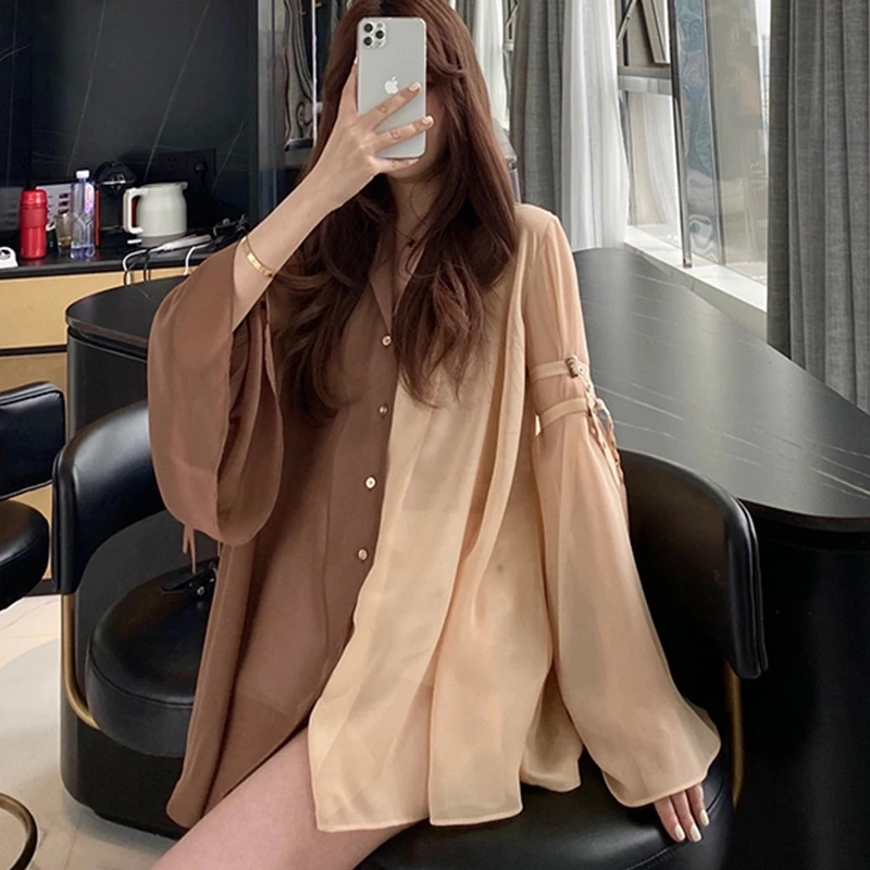 Vintage Bluse im Cottagecore-Stil 4 Deeptown Vintage Women Blouses Elegante Cottagecore Harajuku Oversized Chic Korean Fashion Casual Aesthetic Shirt Dress Female 4
